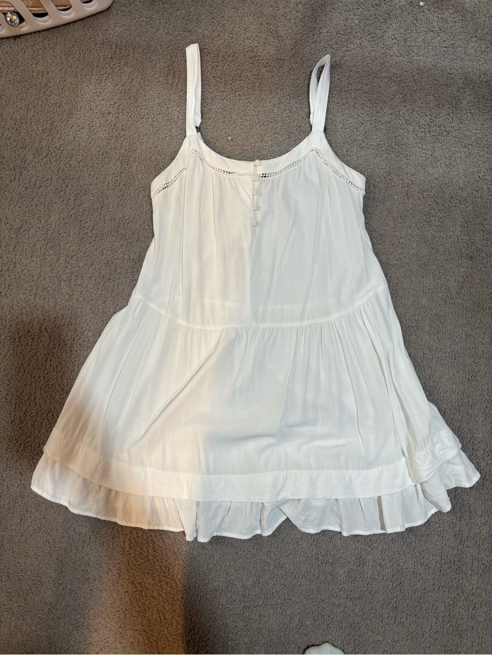 wild fable White Tiered Spaghetti-Strap Camisole Dress